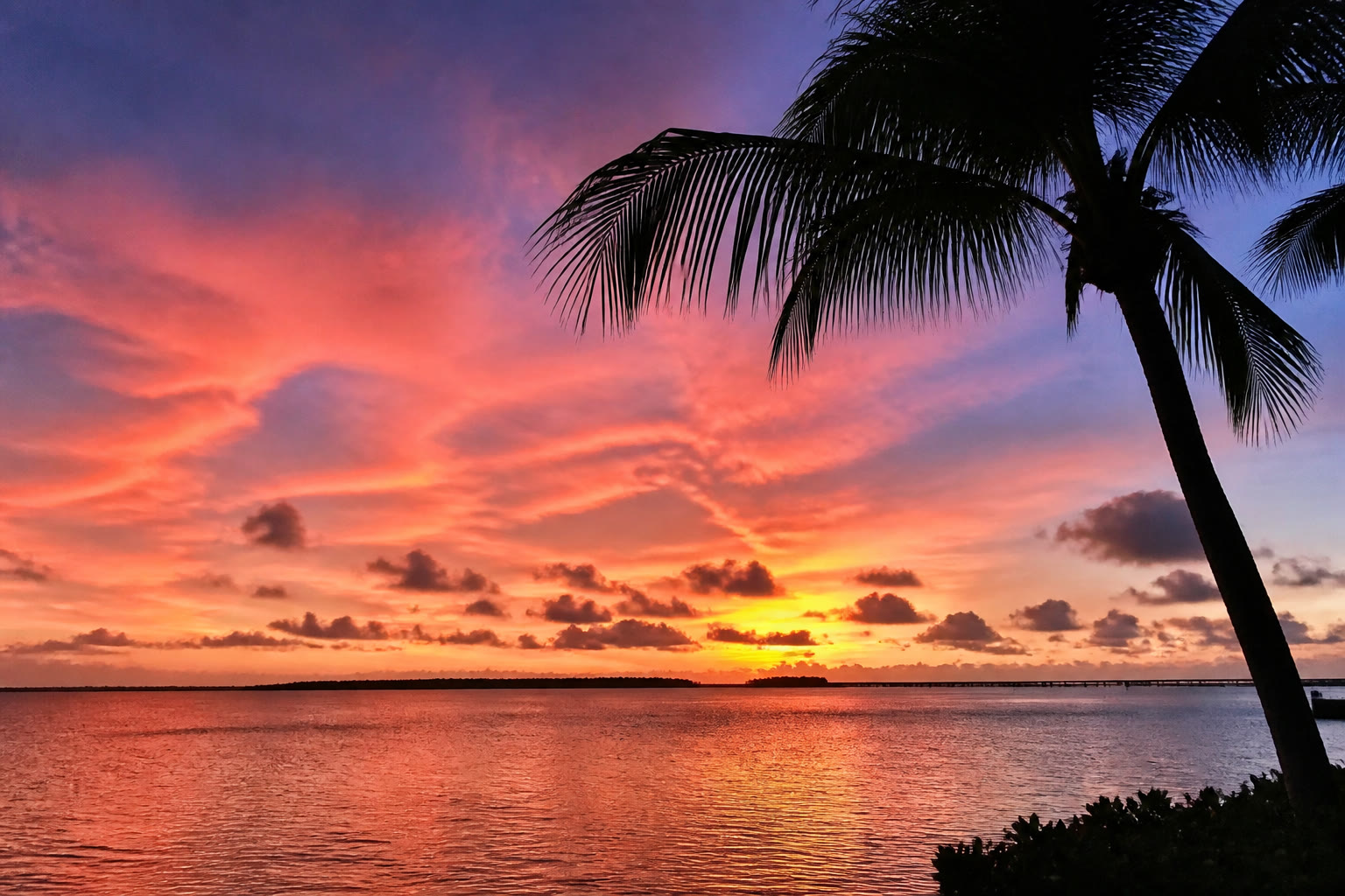 Evening color over South Florida water