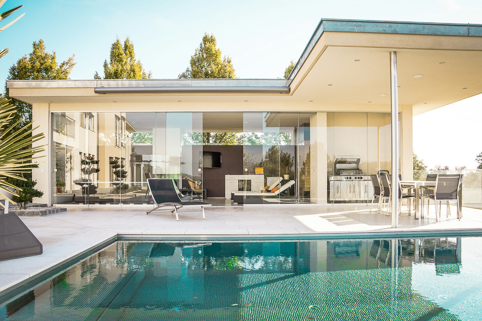 Modern Florida home with a pool and indoor-outdoor living